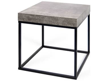 TemaHome Petra Square Concrete Look & Black End Table TEM9000630934