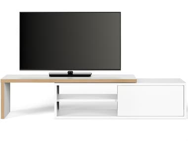 TemaHome Move 43" Pure White & Plywood Media Console TEM9000639197