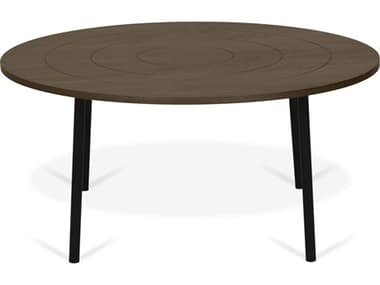 TemaHome Ply Walnut / Black 31'' Wide Round Coffee Table TEM9003629150