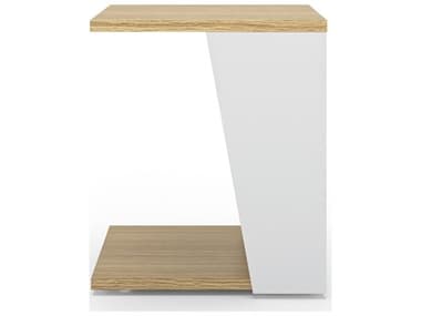 TemaHome Albi 16" Rectangular Wood Light Oak White End Table TEM9003629914