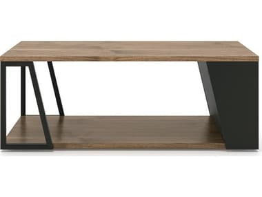 TemaHome Albi 39" Rectangular Wood Walnut Black Coffee Table TEM9003629921