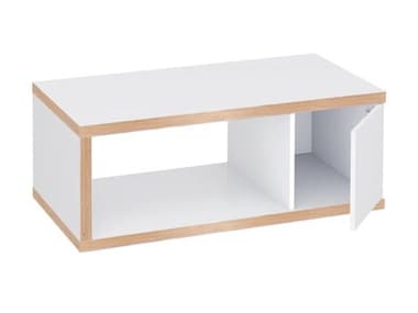 TemaHome Berlin Rectangular Wood Oak Pure White Coffee Table TEM9003630736