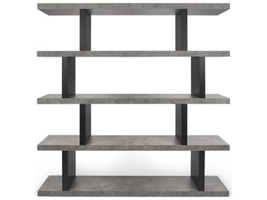 Temahome Step Concrete Look / Pure Black 68'' High Bookcase TEM9500273278
