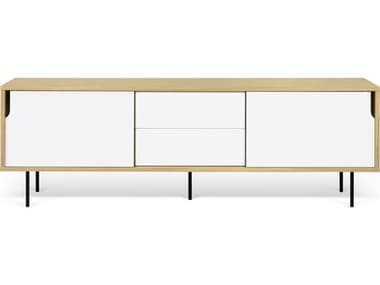 TemaHome Dann 79'' Oak Wood Pure White Sideboard TEM9500401688