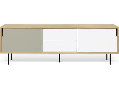 TemaHome Dann 79'' Oak Wood Pure White & Matte Grey Sideboard TEM9500401701