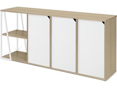 TemaHome Albi 75'' Oak Wood Light And White Steel Sideboard TEM9500405679