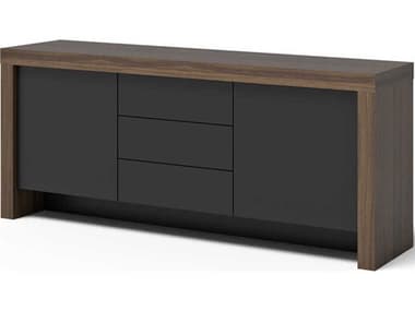 TemaHome Kobe 74&quot; Melamine Walnut &amp; Pure Black Sideboard TEM9500407345