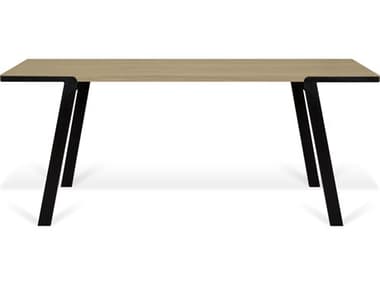 TemaHome Drift 71" Rectangular Wood Oak Black Dining Table TEM9500614088