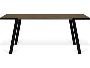 TemaHome Drift 71" Rectangular Wood Walnut Black Dining Table TEM9500614118