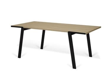 TemaHome Drift Rectangular Wood Oak Black Dining Table TEM9500614453