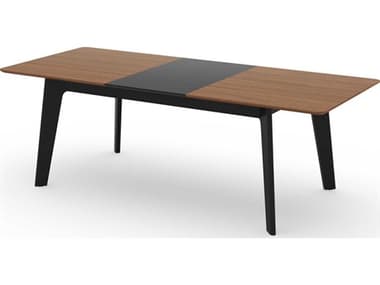 TemaHome Shadow Rectangular Wood Walnut &amp; Black Steel Dining Table TEM950061475