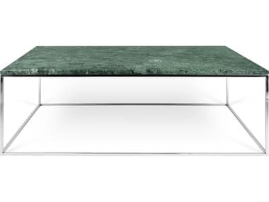 TemaHome Gleam Green Marble / Chrome 47'' Wide Rectangular Coffee Table TEM9500626104