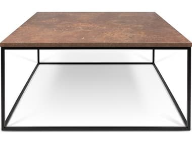 TemaHome Gleam Rusty / Black 30'' Wide Square Coffee Table TEM9500626623