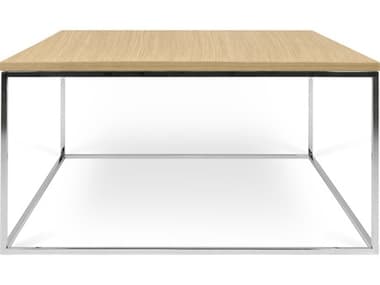 TemaHome Gleam Oak / Chrome 30'' Wide Square Coffee Table TEM9500626630