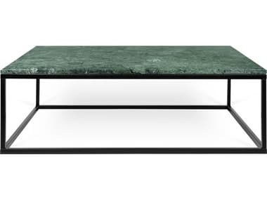 TemaHome Prairie Green Marble / Black 47'' Wide Rectangular Coffee Table TEM9500626692