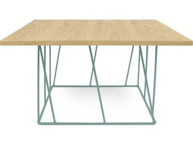 TemaHome Helix Oak / Sea Green 30'' Wide Square Coffee Table TEM9500626869
