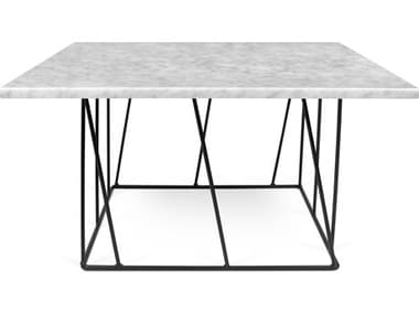 TemaHome Helix White Marble / Black 30'' Wide Square Coffee Table TEM9500627361