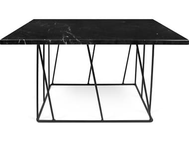 TemaHome Helix Black Marble / Black 30'' Wide Square Coffee Table TEM9500627378