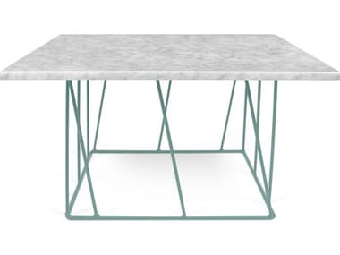 TemaHome Helix White Marble / Sea Green 30'' Wide Square Coffee Table TEM9500627408