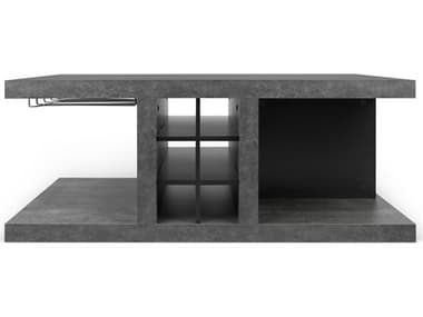 TemaHome Detroit Concrete / Pure Black 43'' Wide Rectangular Coffee Table TEM9500627705
