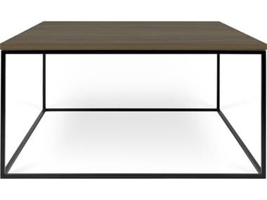 TemaHome Gleam Walnut / Black 30'' Wide Square Coffee Table TEM9500628795