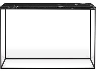 TemaHome Gleam 47" Rectangular Black Marble Console Table TEM9500628900