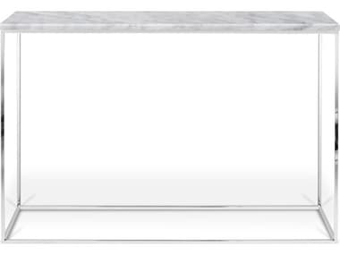 TemaHome Gleam 47" Rectangular White Marble And Chrome Console Table TEM9500629495