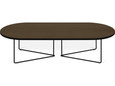 TemaHome Oval Walnut / Black 54'' Wide Coffee Table TEM9500629709