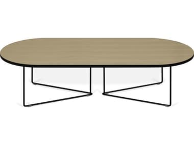 TemaHome Oval Light Oak / Black 54'' Wide Coffee Table TEM9500629730