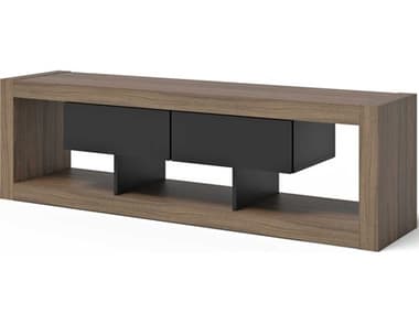 TemaHome Nara 68&quot; Melamine Walnut &amp; Pure Black Media Console TEM9500640117