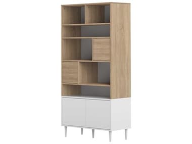 TemaHome Horizon Melamine Natural Oak White Bookcase TEM987150848162