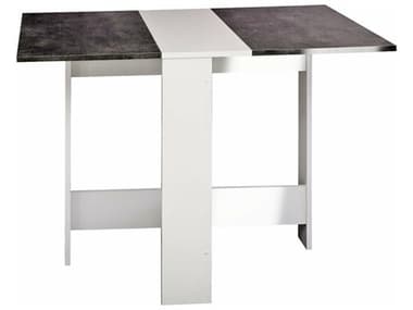 TemaHome Papillon 11-41" Rectangular Wood White Concrete Look Dining Table TEME2050A2198X00