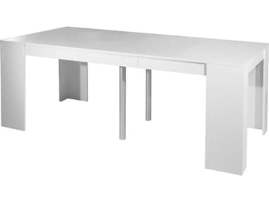 TemaHome Elastic White 19-78'' Wide Rectangular Dining Table with Extension TEME2070A2100X00