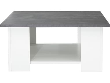 TemaHome Square White / Concrete Look 26'' Wide Coffee Table TEME2084A2198X00