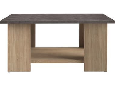 TemaHome Square Oak Color / Concrete Look 26'' Wide Coffee Table TEME2084A3498X00