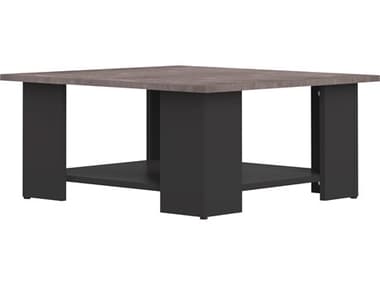 TemaHome Square Black / Concrete Look 26'' Wide Coffee Table TEME2084A7698X00