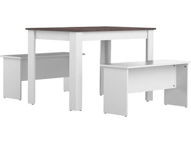 TemaHome Nice White / Concrete Look 43'' Rectangular Dining Room Set TEME2281A2198X00