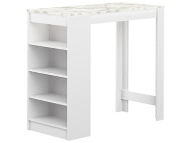 TemaHome Aravis White / Marble Look 45'' Wide Rectangular Bar Height Dining Table TEME8080A2145X00