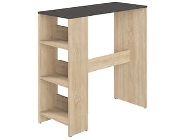 TemaHome Gavarnie 37" Oak Black Rectangular Wood Bar Table TEME8088A3476X00