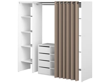 TemaHome Tom White / Taupe Two-Column Clothes Storage System with Shoe Cabinet TEMX4320X2191R00