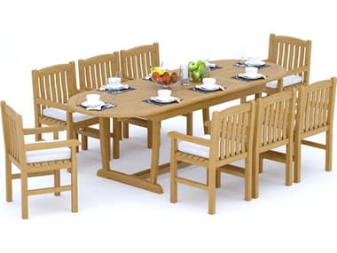 Teak Smith 9 Pieces 118" Oval Dining Set TES117MASOVALDINSET