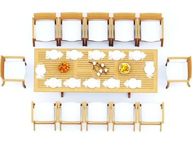 Teak Smith 13 Pieces 118" Rectangular Dining Set TES117MASRECTWITHTRAVOTACHRDINSET5