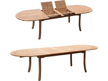 Teak Smith 118" Oval Dining Table with Umbrella Hole TES118RECTOVAL