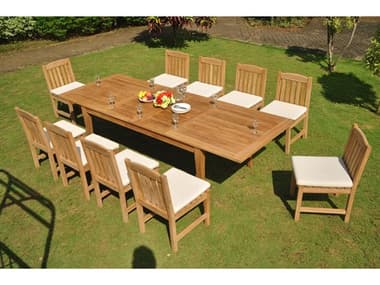 Teak Smith 11 Pieces 122" Rectangular Dining Set TES122ATNASRECTDISET5
