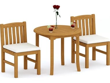 Teak Smith 3 Pieces 36" Round Dining Set TES36ROUNDDINSET5
