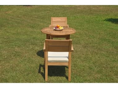 Teak Smith 3 Pieces 36" Round Dining Set TES36ROUNDWITHVELLORECHRDINSET3