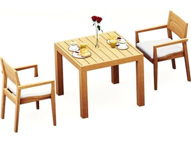 Teak Smith 3 Pieces 36" Square Dining Set TES36SQUAREWITHVELLORECHRDINSET