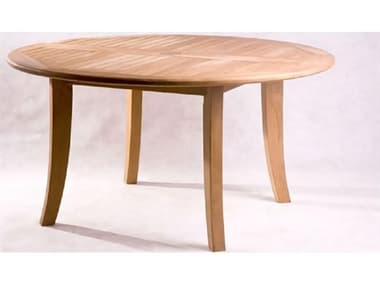 Teak Smith 48" Round Dining Table with Umbrella Hole TES48ROUND4LEGS