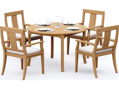 Teak Smith  5 Pieces 48" Round Dining Set TES48ROUNDDINSET