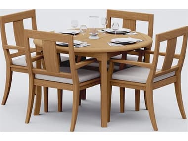 Teak Smith 5 Pieces 48" Round Dining Set TES48ROUNDDINSET4